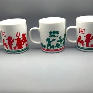 Vintage Avon 1984 Christmas Mugs set of 3